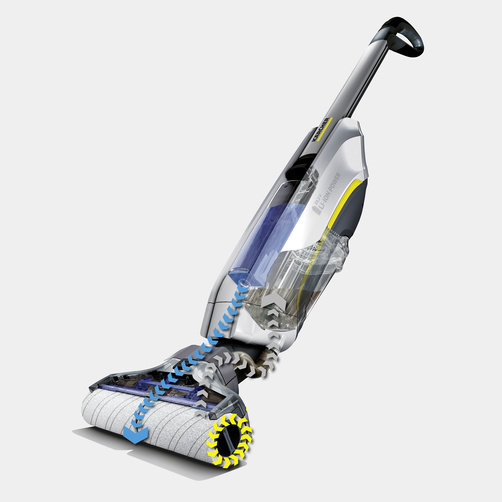 Аппарат для влажной уборки пола FC 5 Cordless Premium: Автоматическая очистка роликовых падов от грязи